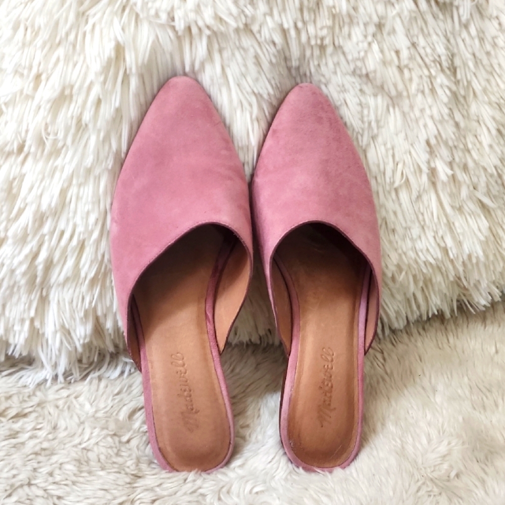 Madewell Remi Pink Suede Mules